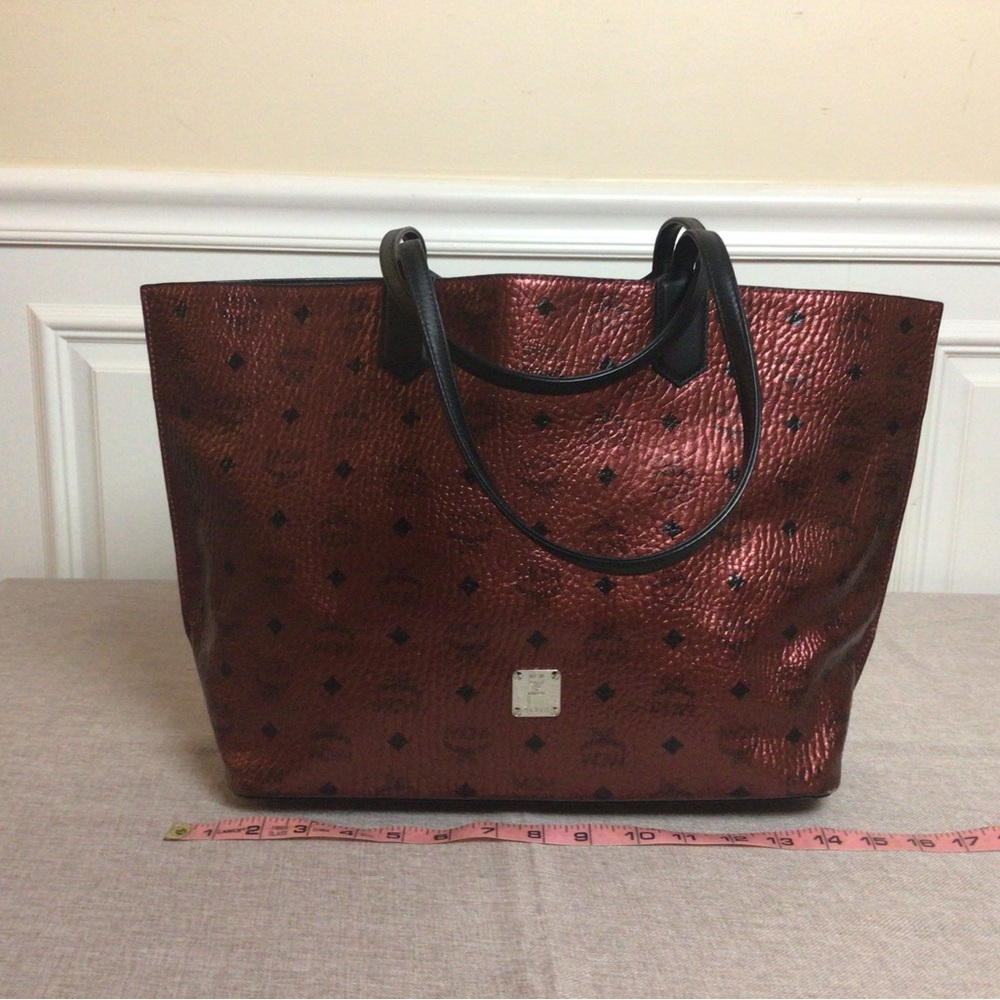 Metallic Red MCM tote